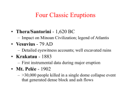 Lecture 6: Four Classic Eruptions