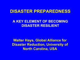 DISASTER PREPAREDNESS. Part VI