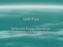 Unit Five “Environmental Solutions”