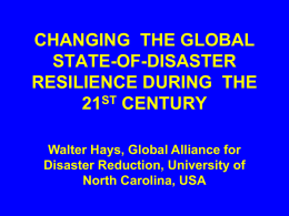 changing the global state-of-disaster resilience during the 21st century