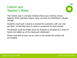 Carbon quiz: A multiple-choice quiz about the chemistry of carbon
