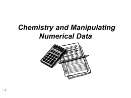 Manipulating Numerical Data