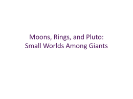 Moons, Rings, and Pluto: Small Worlds Among Giants