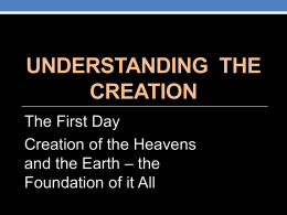 Understanding the Creation – Chapter 1