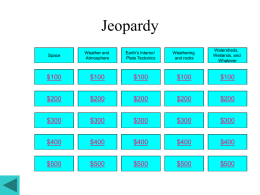 Jeopardy Review Earth Science