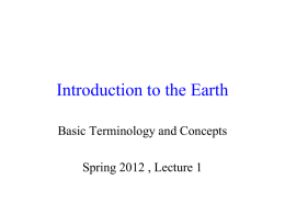 Introduction to the Earth - FAU