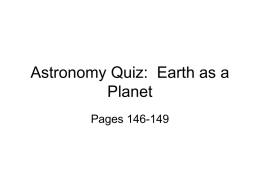 Astronomy Quiz: Earth as a Planet