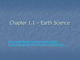 Chapter 1.1 – Earth Science