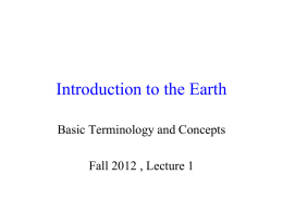 Introduction to the Earth - FAU