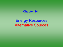 Energy Resources Alternative Sources