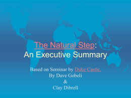 The Natural Step: An Executive Summary
