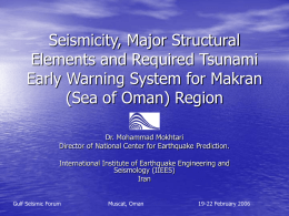 Presentation #16 - the Middle East Seismological Forum