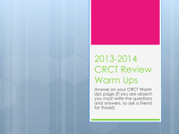 CRCT Review Warm Ups