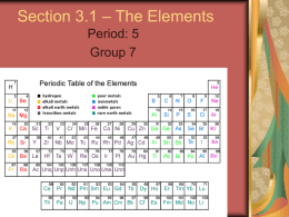 Section 3.1 – The Elements