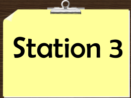 Station 3 - MS. DEAN`S SCENE