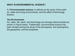 1.1 Environmental science
