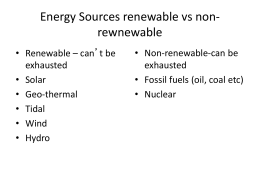 Energy Sources renewable vs non
