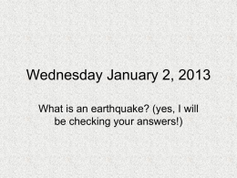 An earthquake is a shaking of the ground caused by the sudden