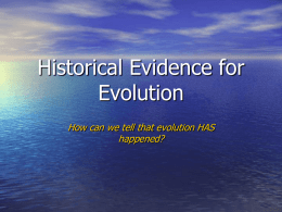 Historical Evidence for Evolution #2