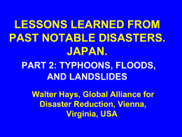 lessons learned from past notable disasters. japan. part 2