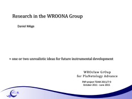 The ideas submitted by the WROONA group at this workshop