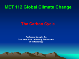 Lecture 7: Carbon Cycle - Department of Meteorology and Climate