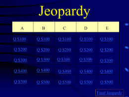Jeopardy - brownscreativeminds