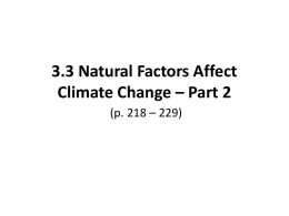 SNC2P (3.3) Natural Climate Change