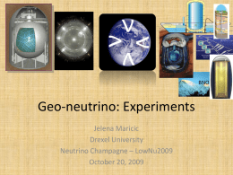 Geo-neutrino: Experiments