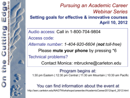 Setting goals for effective & innovative courses