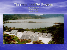 Thermal and PV System Lauren Masseria Jenny Bishop Bryan Picard