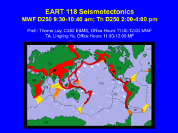 EART 118 Seismotectonics
