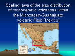 Scaling laws of the size distribution of monogenetic volcanoes within
