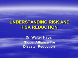 UNDERSTANDING RISK AND RISK REDUCTION