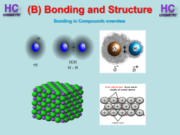Lesson 1 - Bonding in compounds overview