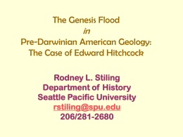 The Genesis Flood in Pre-Darwinian American Geology