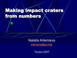 Making impact craters from numbers