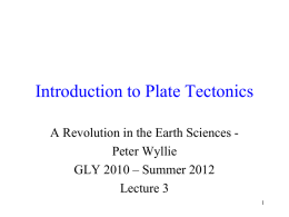 Introduction to Plate Tectonics - FAU