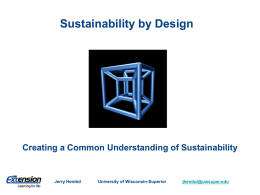 Creating a Common Understanding of Sustainability