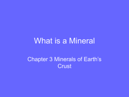 What is a Mineral - Memorial Science