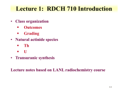 Lecture 1: RDCH 710 Introduction Class organization Outcomes