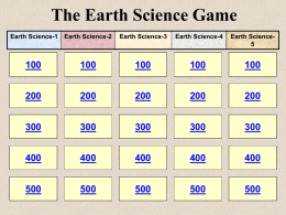 Earth Science Jeopardy 1