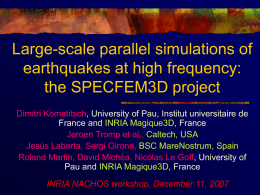Simulation of Seismic Wave Propagation in 3