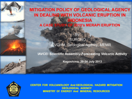 Mtigation Policy of Geological Agency Surono