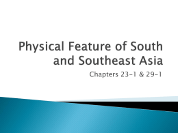 Physical Feature of South and Southeast Asia
