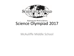 Science Olympiad Event Presentation