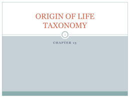 origin of life taxonomy
