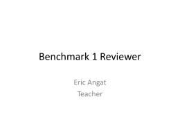Benchmark 1 Reviewer