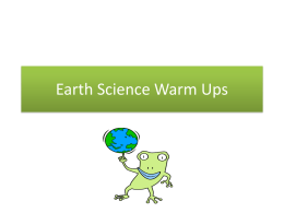 Earth Science Warm Ups