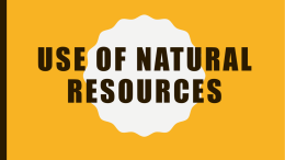 Use of Natural Resources